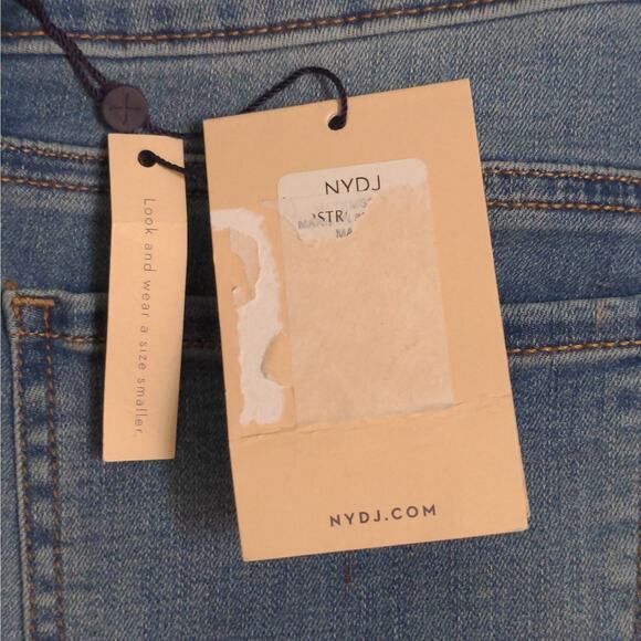 NYDJ Marilyn Straight Leg Jeans Blue Stretch Medium Wash Mid Rise Denim 6 New - Picture 15 of 16
